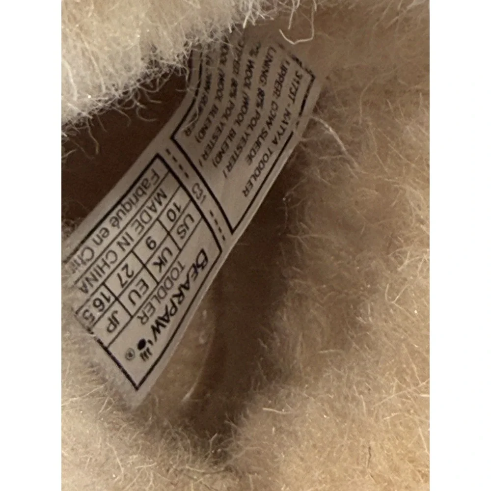 BEARPAW Katya Toddler Suede Faux Fur Lined Ankle Booties Buckle US 10 Fur lined